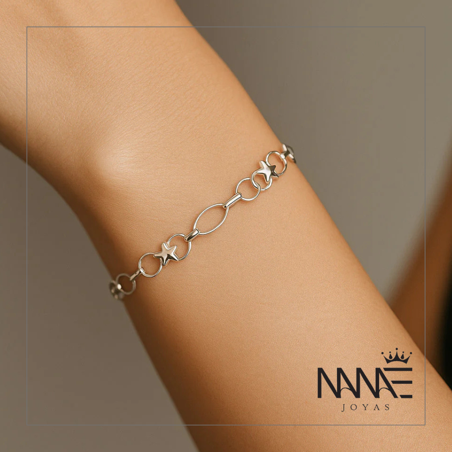 Pulsera Círculos Óvalos Estrellas