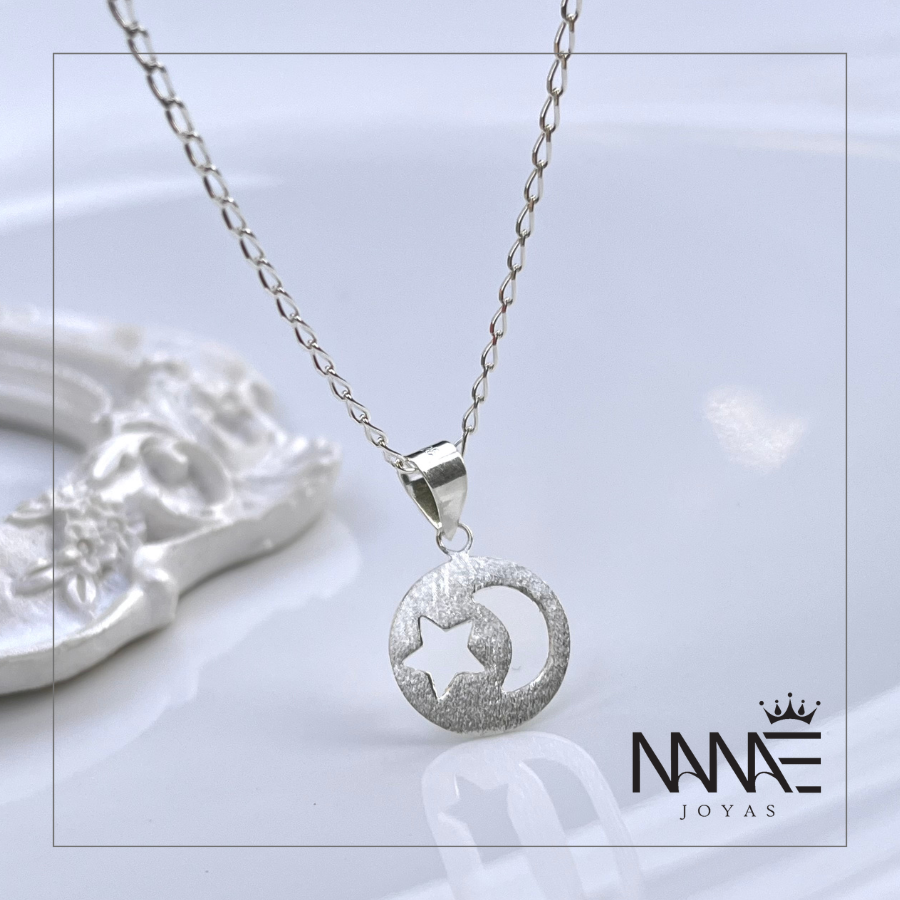 Cadena Estrella y Luna Satinada