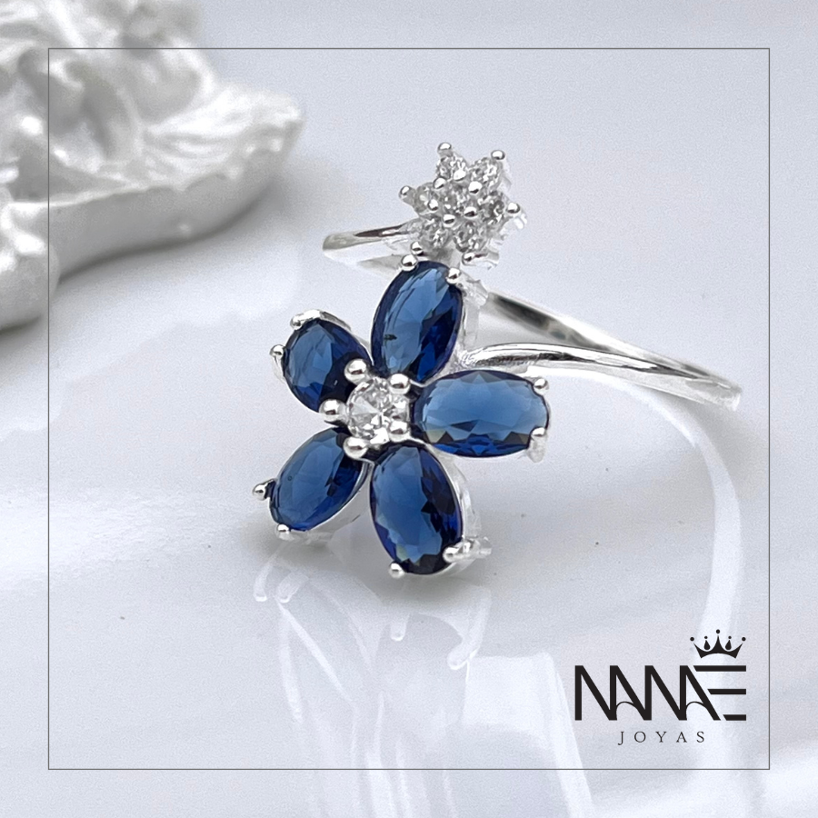Anillo Flor Zafiro N°19