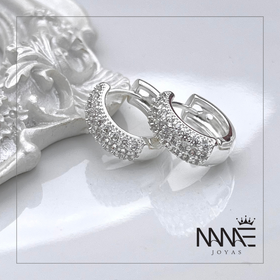 Argolla Huggie Micro Circones 14 mm